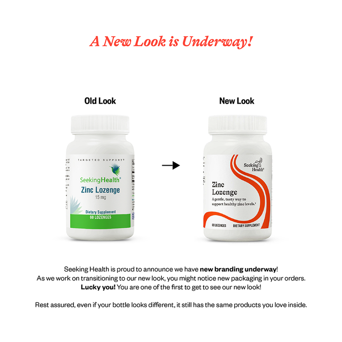 Zinc Lozenge | Dietary Supplement | Seeking Health | New Look Graphic 