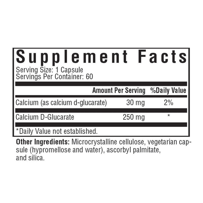 Calcium D-Glucarate Supplement Facts